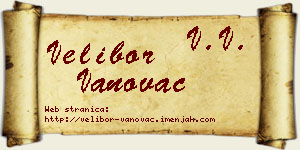 Velibor Vanovac vizit kartica